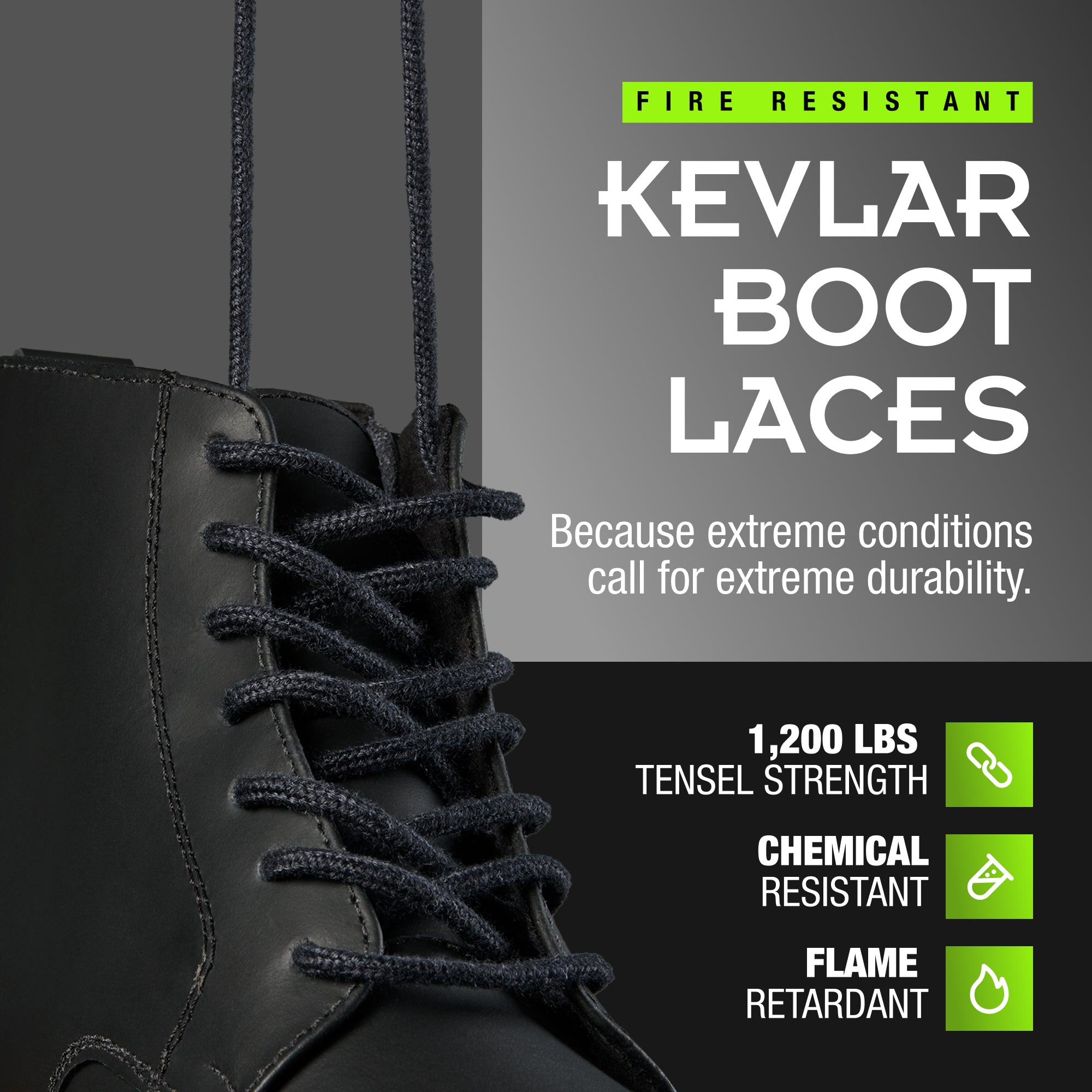 100% DuPont Kevlar™ Laces